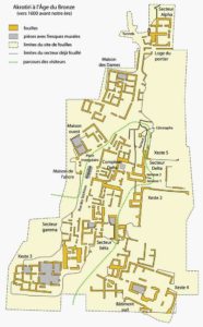 Plan cité antique Akrotiri