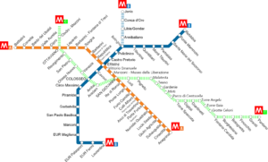 Plan métro Rome