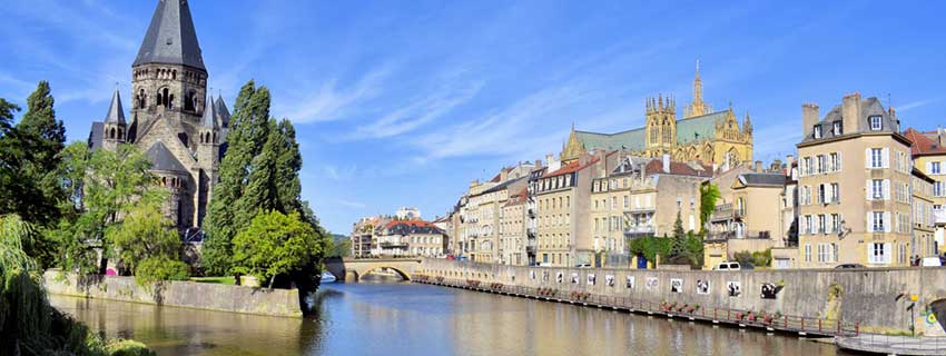 La ville de Metz en Moselle dans l'est de la France
