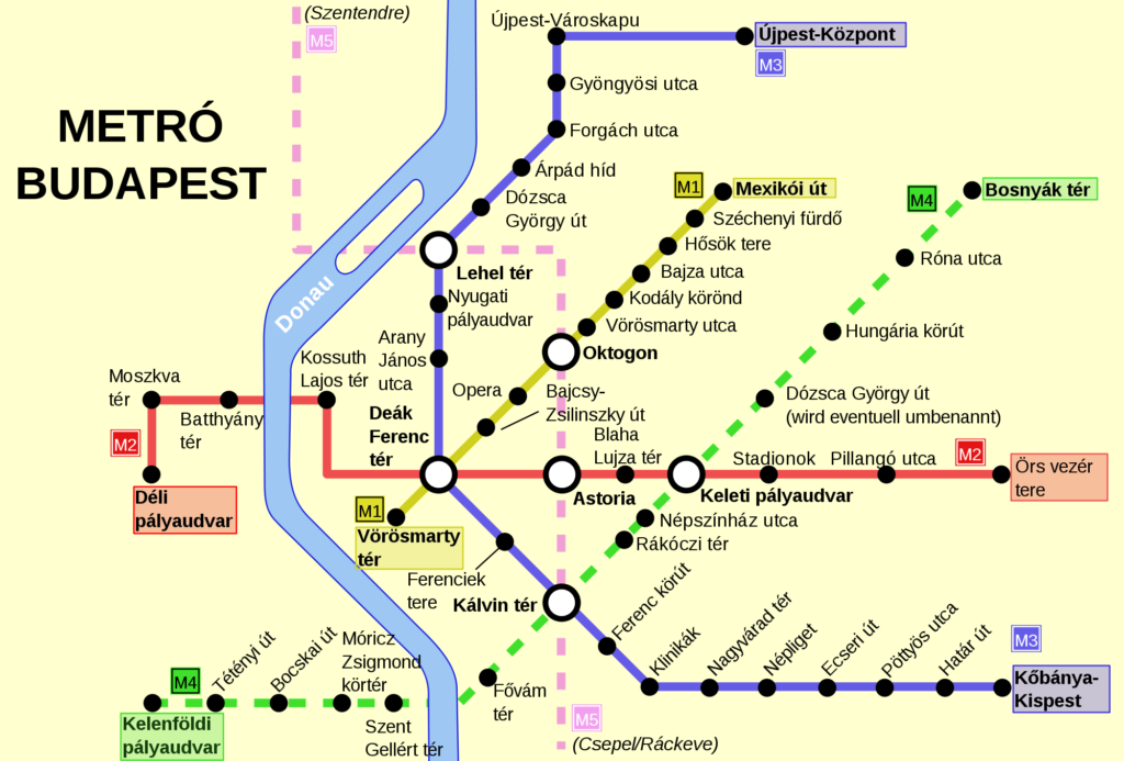 Схема метро будапешта